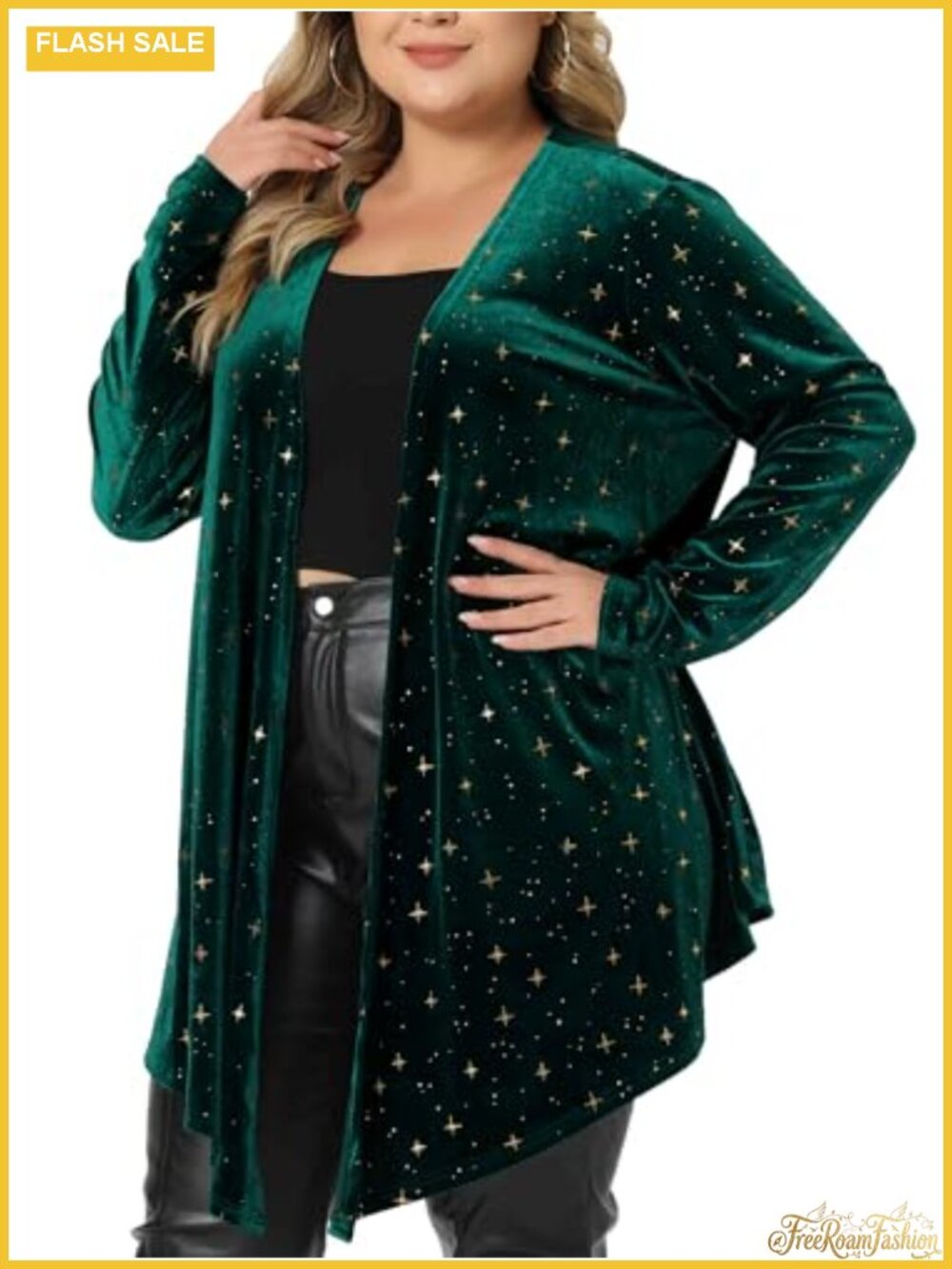 Plus Size Velvet Open Front Draped Cardigan Shrug for Evening Party Wedding